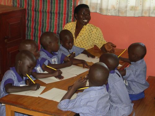 Children writing letters